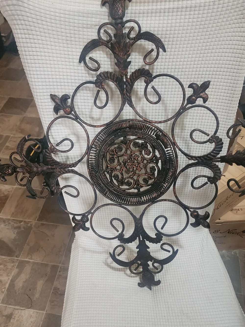 Decorative Scroll Wrought Iron Floral Wall Accent Bronze 2feet1 in Long & Wide